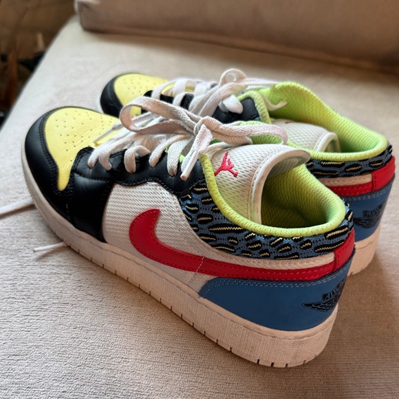 Nike Shoes - Nike Kids Sneakers in Black, Yellow, and Red with Blue Accents